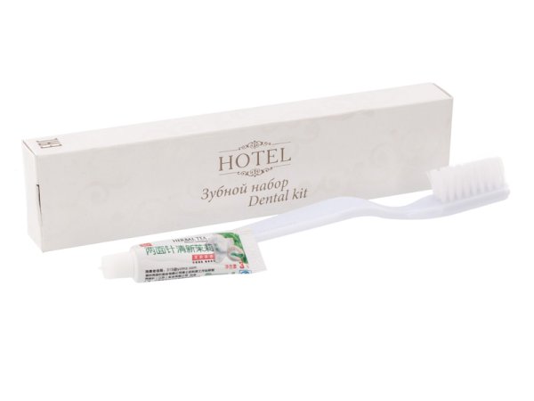 Зубной набор Dental Kit (Hotel) одноразовый, в картонной упаковке (щётка + зубная паста)