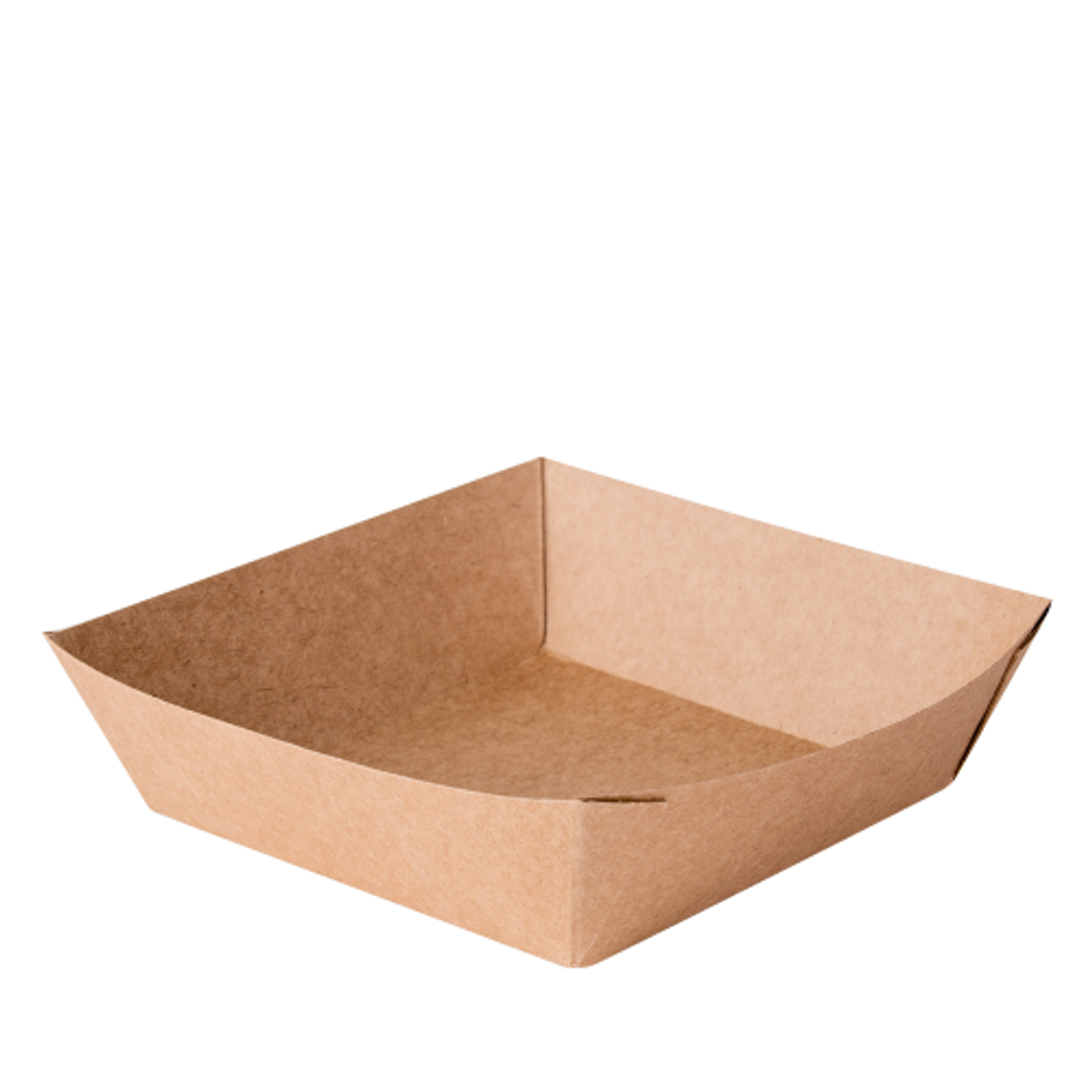 Контейнер бумажный OSQ Eco Tray 550, 139х139х42 мм, 550мл, крафт