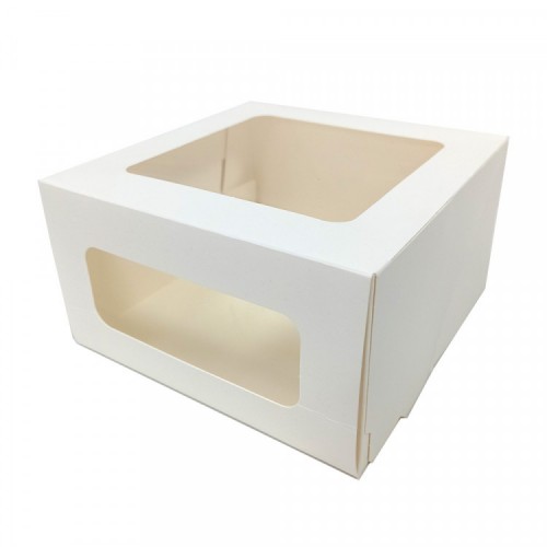 Короб для тортов с окном Cake Window, 180х180х100 мм, белый